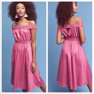 Maeve Mona Off Shoulder Tea Dress Fit Flare Feminine